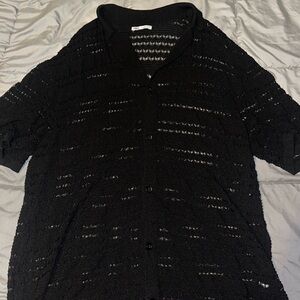 Zara Black Knit button up